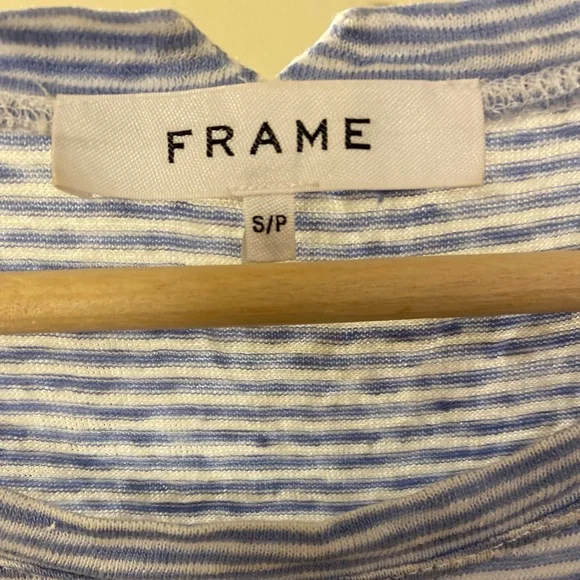 FRAME Organic Linen Striped Muscle Tank | S/P - Picture 2 of 4